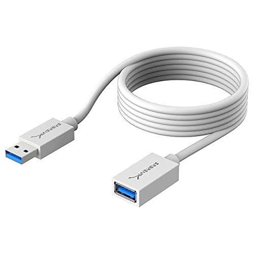 SABRENT USB Verlängerung 3.2x1 Kabel 1.8M, USB A Stecker auf A Buchse, Verlängerungskabel 5Gbps Superschnelle für USB-Stick, Tastatur, Drucker, Scanner, PS4, PS5, USB Hub, externe Festplatte (CB-306W) von SABRENT