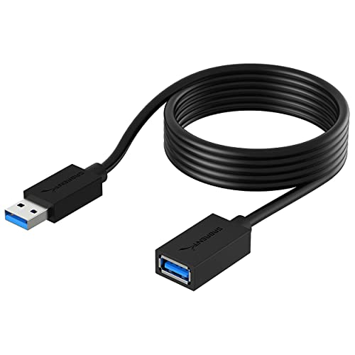 SABRENT USB Verlängerung 3.2x1 Kabel 1.8M, USB A Stecker auf A Buchse, Verlängerungskabel 5Gbps Superschnelle für USB-Stick, Tastatur, Drucker, Scanner, PS4, PS5, USB Hub, externe Festplatte (CB-3060) von Sabrent