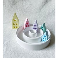 Häuser Set Bunt | Deko Haus Mit Herz Lichthäuser Einweihungsgeschenk Lichthäuschen Dekohäuser Mitbringsel Lichterhaus Geschenk von SabrinasCreativeArt