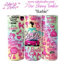 Barbie Becher - Kaffeebecher Heiße Und Kalte Glasdose -Kaffeetasse- Ich Bin Ein Mädchen Mit Schiebedeckel Strohhalm von SabzKraftz