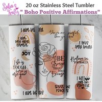 Boho Positive Affirmations Kaffeebecher - Heiße Und Kalte Glasdose -Kaffeetasse- Becher Mit Schiebedeckel Strohhalm Boho Positive Affirmations Kaffeebecher - Heiße Und Kalte Glasdose -Kaffeetasse- Becher Mit Schiebedeckel Strohhalm von SabzKraftz