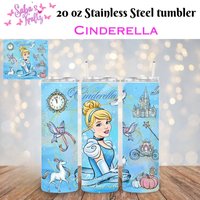 Cinderella Kaffeebecher - Warme Und Kalte Glasdose -Kaffeetasse- Becher Mit Schiebedeckel Strohhalm von SabzKraftz