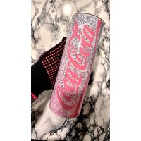 Pink Cola Becher - Warme Und Kalte Glasdose -Kaffeetasse- Mit Schiebedeckel Strohhalm von SabzKraftz