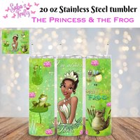 Prinzessin Und Der Frosch Kaffeebecher - Heiße Kalte Glasdose -Kaffeetasse- Becher Mit Schiebedeckel Strohhalm von SabzKraftz