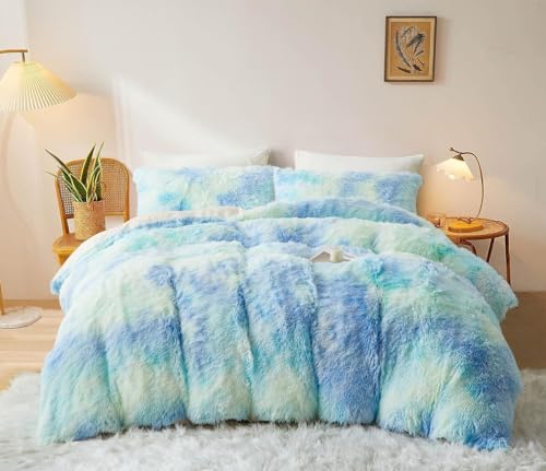 Sacebeleu Kissenbezug 40x80cm 2er Set Plüsch Biber Flanell Flauschig Zierkissenbezug Kissenhülle Doppelpack Blau Winter Kopfkissenbezug von Sacebeleu