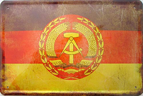 Sachen aus Blech Blechschild Länder Fahne National Flagge DDR Deutsche Demokratische Republik 20x30 cm Deko Retro-Look 19 von Sachen aus Blech