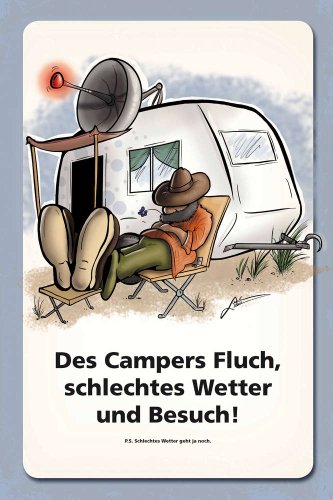 Sachen aus Blech Des Campers Fluch Blechschild, 20 x 30 cm von Sachen aus Blech