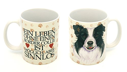 Sachen aus Blech Border Collie KAFFEEBECHER MIT Motiv 0,3 L Tasse Becher Hund Dog 09 von Sachen aus Blech