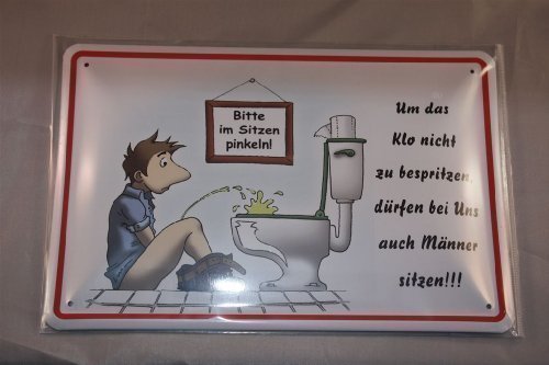 Um das Klo nicht zu bespritzen Blechschild Funschild Blechschild 20x30 cm quer Schild Sign Blechschilder Bitte im sitzen Pinkeln Um das Klo nicht zu bespritzen Blechschild Funschild Blechschild 20x30 cm quer Schild Sign Blechschilder Bitte im sitzen Pinkeln von Sachen aus Blech