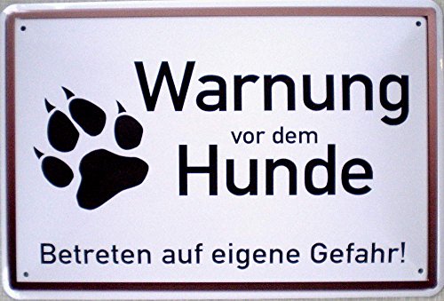 Warnung vor dem Hunde Blechschild, 30 x 20 cm von Sachen aus Blech