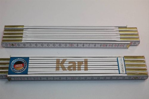 Zollstock mit Namen KARL Lasergravur von Sachen aus Blech