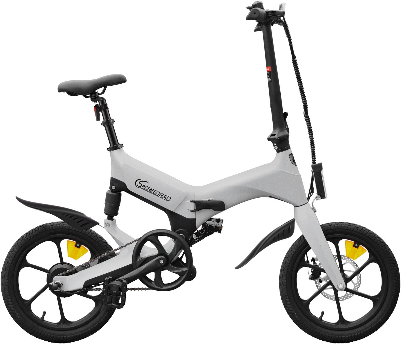 SachsenRad E-Bike Faltrad F12, 1 Gang Shimano keine Schaltwerk, ohne Schaltung, Heckmotor, 190 Wh, LCD-Steuerdisplay, Fahrmodus Pedelec, 
LED-Frontlicht, LED Rücklicht von SachsenRad
