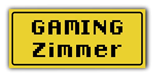 Sachverständigen-Zubehör.de Fun-Schild Achtung! - Gaming Zone aus PVC Hartschaum Platte 300x200 mm - 3 mm stark - Lustig - Türschild - (Gaming Zimmer) von Sachverständigen-Zubehör.de