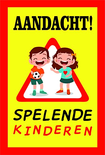 Kinder aufgepasst - XXL Verkehrsschild - Warnschild spielende Kinder | Vorsicht vor spielenden Kindern | Fahren Sie bitte langsam | Beleuchtetes Sicherheitsschild | spürbar (L) von Sachverständigen-Zubehör.de