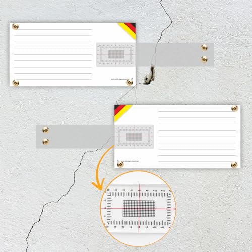 Sachverständigen-Zubehör® Rissmonitor als [Profi Messgerät] 2er Set | transparente Messlehre | Spaltmaß Risslineal Rissbreitenmesser | Rissbreitenlineal | Risslineal | Sachverständige Risskarte von Sachverständigen-Zubehör.de
