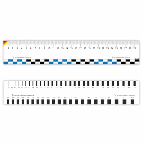 Sachverständigen-Zubehör® Rissmonitor als [flexibel Risskarte] 2er Set 30 cm | Messlehre | Spaltmaß Risslineal Rissbreitenmesser | Rissbreitenlineal | Risslineal | Risskarte | Sachverständiger von Sachverständigen-Zubehör.de