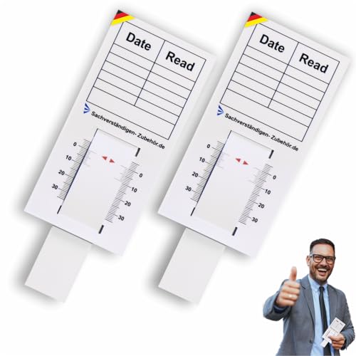 Sachverständigen-Zubehör® Rissmonitor als [Profi Messgerät] 2er Set | günstige Messlehre | Spaltmaß Risslineal Rissbreitenmesser | Rissbreitenlineal | Risslineal | Sachverständige Risskarte von Sachverständigen-Zubehör.de