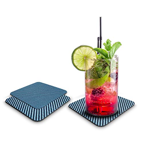 Untersetzer Gläser Bierdeckel [ECHT Carbon] Glasuntersetzer als 2er Set [4 Farben] Wohnungs Zubehör | Tisch Deko | Bar Zubehör Tischuntersetzer | Wohnung Must Have | Filzuntersetzer Esstisch Deko von Sachverständigen-Zubehör.de