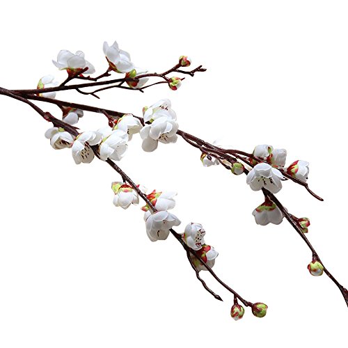 Imitation Blume Winter Pflaumenblüte Japanische Kirschblüte Künstliche Blume Wohnzimmer Dekoration(Weiß) von Saclerpnt
