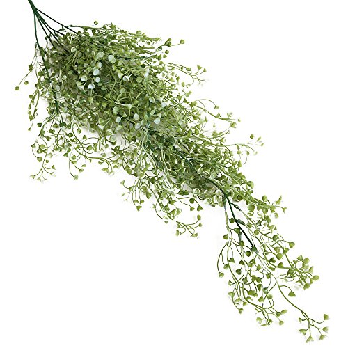 Künstliche gefälschte Seidenblumenrebe hängende Girlande Pflanze Hausgarten Hochzeitsdekor Hufeisengras Muschel Gras künstliche Blumen Kunstblumen(A) von Saclerpnt