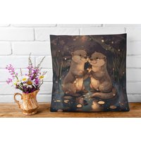 Otter Kissen, Süße Seeotter Zeigen Sich Ihre Liebe Ein Perfektes Geschenk Für Alle Deine Liebsten von LutraVeritas