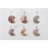 Mini Blumen Achat Monde, Schnitzen, Kristall Achat, Mond Schnitzen von SacredValleyCrystals