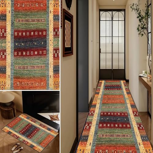 Sadavel Teppich Läufer Flur Lang, rutschfest 40x220cm Küchen Teppich, Waschbar Teppichläufer Flurteppich für Korridor Wohnzimmer, Küche, Anpassbar von Sadavel