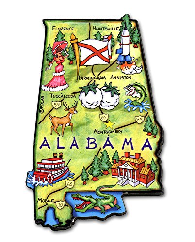 ARTWOOD Magnet - Alabama State MAP by Classic Magnets von Saddle Mountain Souvenir