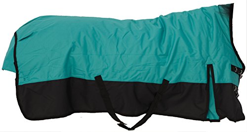 Saddlery4U Pferdedecke Winter Ripstop 1200D 400g Füllung hoher Nackenschutz Türkis/Schwarz von Saddlery4U