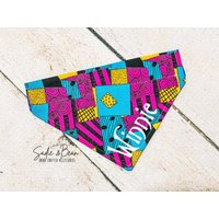 Halloween Hundehalstuch, Bestickt, Kürbis, König, Herbst, Patchwork, Alptraum, Monogramm Bandana, Personalisiert, Hundehalsbandana, Halsband von SadieAndBeanBoutique