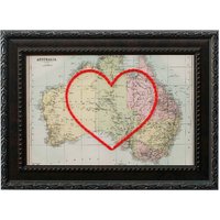 Australien Herzkarte | Benutzerdefinierte Stickerei Kunst Personalisierte Jubiläum Verlobung Geschenk Für Sie Handgesticktes Hochzeitsgeschenk von SadieandJunebug