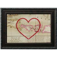 Bali Herz Karte | Benutzerdefinierte Stickerei Kunst Personalisierte Jubiläum Verlobung Geschenk Für Sie Handgesticktes Hochzeitsgeschenk von SadieandJunebug