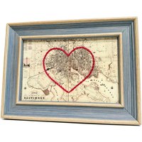 Baltimore Herz Karte | Benutzerdefinierte Geschenk Personalisierte Jubiläum Valentinstag Vintage Von Baltimore, Handgesticktes von SadieandJunebug