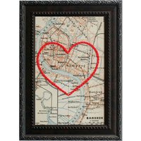 Bangkok Herz Karte | Benutzerdefinierte Stickerei Kunst Personalisierte Jubiläum Verlobung Geschenk Für Sie Handgesticktes Hochzeitsgeschenk von SadieandJunebug