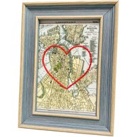 Boston Herz Karte | Benutzerdefinierte Geschenk Für Ihn Hochzeitsgeschenk Vintage Map Print Von Mit Handgesticktem Boston Herz Karte | Benutzerdefinierte Geschenk Für Ihn Hochzeitsgeschenk Vintage Map Print Von Mit Handgesticktem von SadieandJunebug