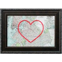 Brooklyn Herz Karte | Benutzerdefinierte Stickerei Kunst Personalisierte Jubiläum Verlobung Geschenk Für Sie Handgesticktes Hochzeitsgeschenk von SadieandJunebug