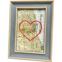 Chicago Herz Karte | Benutzerdefinierte Geschenk Personalisiertes Jubiläumsgeschenk Valentinstag Vintage Von Chicago, Handgesticktes von SadieandJunebug