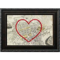 Edinburgh Karte | Benutzerdefinierte Stickerei Kunst Personalisiertes Jubiläumsgeschenk Für Ihn Verlobung Geschenk Sie Hochzeitsgeschenk von SadieandJunebug