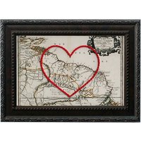 Guyana Herz Karte | Benutzerdefinierte Stickerei Kunst Personalisierte Jahrestagsgeschenk Verlobungsgeschenk Für Ihre Hochzeitsgeschenk von SadieandJunebug