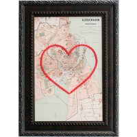 Kopenhagen Herz Karte | Benutzerdefinierte Stickerei Kunst Personalisierte Jubiläum Verlobung Geschenk Für Sie Handgesticktes Hochzeitsgeschenk von SadieandJunebug