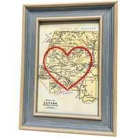 Lanark County Herzkarte Handgestickte Vintage Landkarte Print Lanark County Herzkarte Handgestickte Vintage Landkarte Print von SadieandJunebug