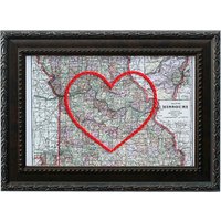 Missouri Heart Karte | Personalisierte Stickerei Kunst Jubiläumsgeschenk Für Paar Verlobungsgeschenk Ihre Benutzerdefinierte Hochzeitsgeschenk von SadieandJunebug