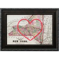 New York Heart Karte | Personalisierte Stickerei Kunst Jubiläumsgeschenk Für Paar Verlobungsgeschenk Ihre Benutzerdefinierte Hochzeitsgeschenk von SadieandJunebug