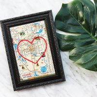 Orlando Heart Karte | Personalisierte Liebe Geschichte Stickerei Kunst Jubiläumsgeschenk Für Paar Verlobungsgeschenk Ihre Benutzerdefinierte von SadieandJunebug
