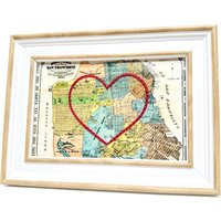 San Francisco Herz Karte | Benutzerdefinierte Geschenk Jubiläumsgeschenk Valentinstag Vintage Von Mit Handgesticktem von SadieandJunebug