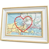 Sault Ste Marie Herzkarte | Benutzerdefinierte Karte Geschenk Gerahmtes Jubiläumsgeschenk Hochzeitsgeschenk Vintage Map Print Mit Handgesticktem Herz von SadieandJunebug