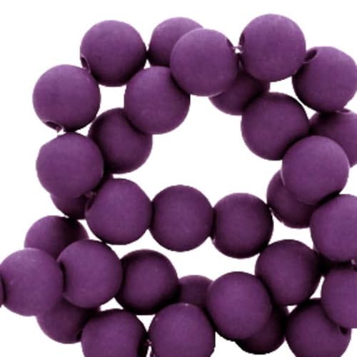 Sadingo Acrylperlen Matt Lila | 6 mm - 600 Stück, Matte Kunststoffperlen mit Loch, Perlen zum Auffädeln, Acryl-Perlen für DIY-Schmuck, Bastelperlen aus Kunststoff zum Kleben, Armbänder selber Machen von Sadingo