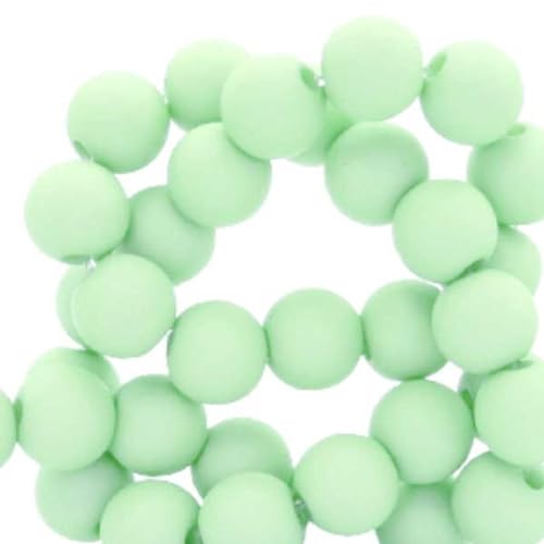 Sadingo Acrylperlen Matt Mintgrün | 6 mm - 600 Stück, Matte Kunststoffperlen, Perlen zum Auffädeln, Acryl-Perlen für DIY-Schmuck, Bastelperlen aus Kunststoff zum Kleben, Armbänder selber Machen von Sadingo