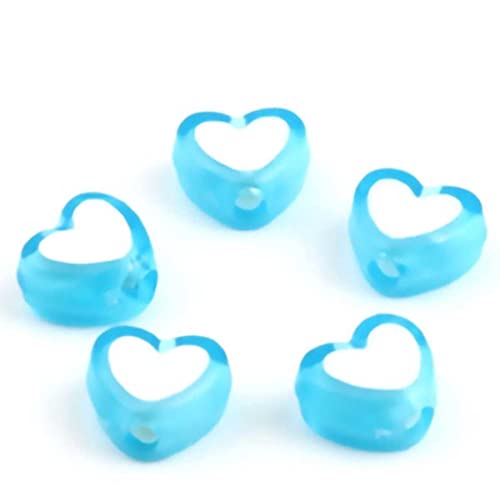 Sadingo Bastelperlen Herz (Blau 300 Stück 8x7mm) Schmuckperlen für DIY Armbänder, Ketten, Fußkettchen, Ohrringe von Sadingo