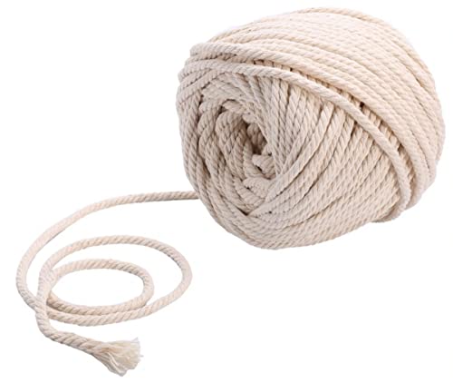 Sadingo Baumwollkordel 3 mm, naturfarbene Kordel, Schnur aus Baumwolle gedreht, Makramee Garn, 20 Meter am Stück, Off White von Sadingo